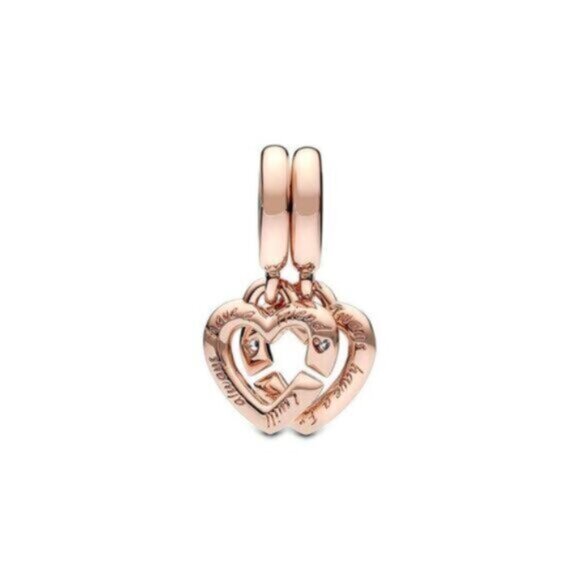 Pandora Moments 14K Rose Gold Plated Cz Dangle Charm - Picture 2 of 4